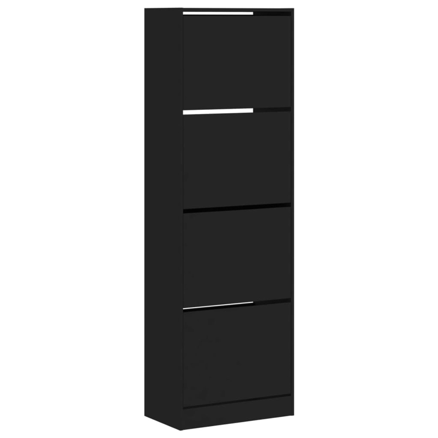 vidaXL Schuhschrank mit 4 Klappen Schwarz 60x34x187,5 cm 3214372 günstig online kaufen