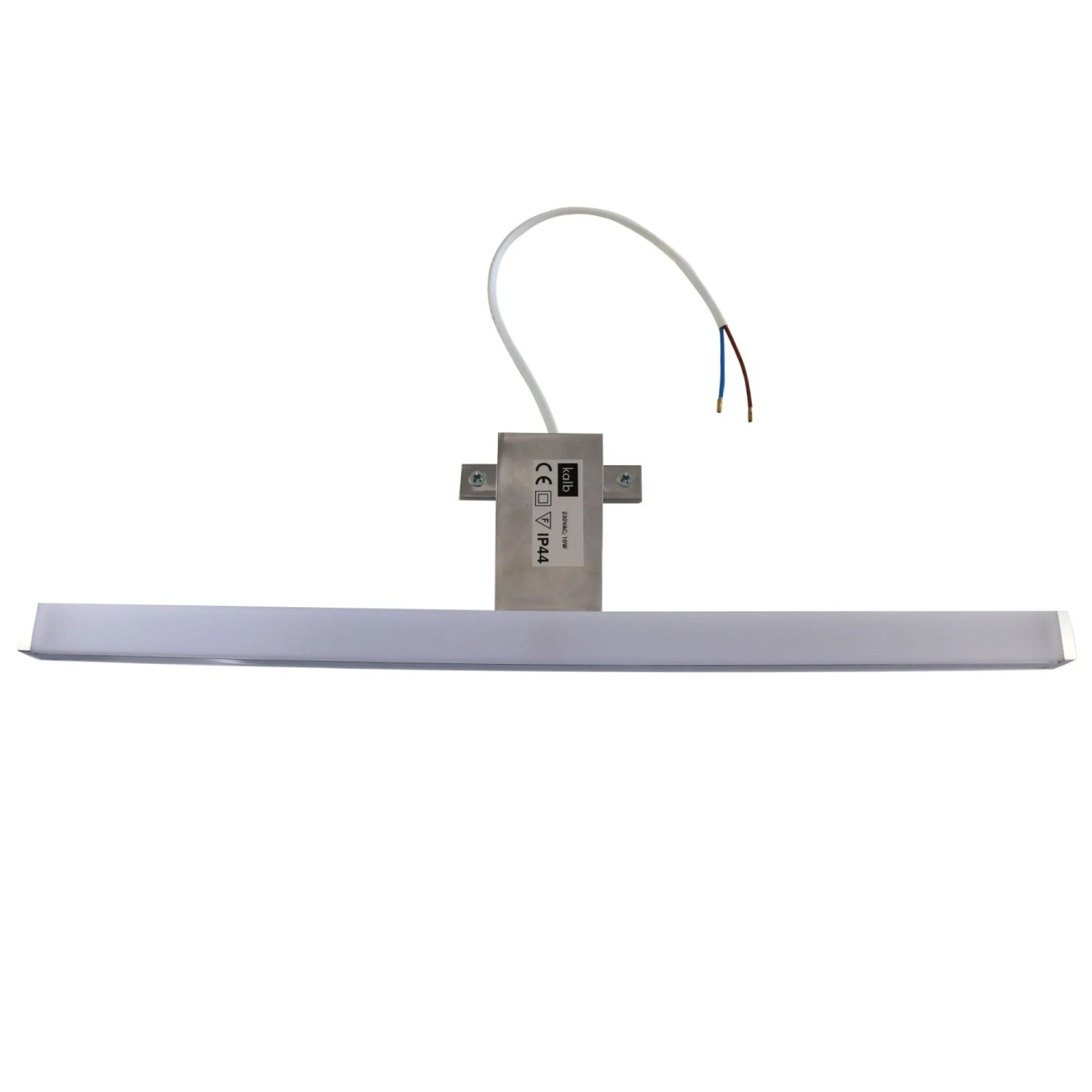 Schlanke, verchromte 41cm LED Spiegelleuchte Sandro für Bad und Wandmontage, warmweißes Licht, IP44.