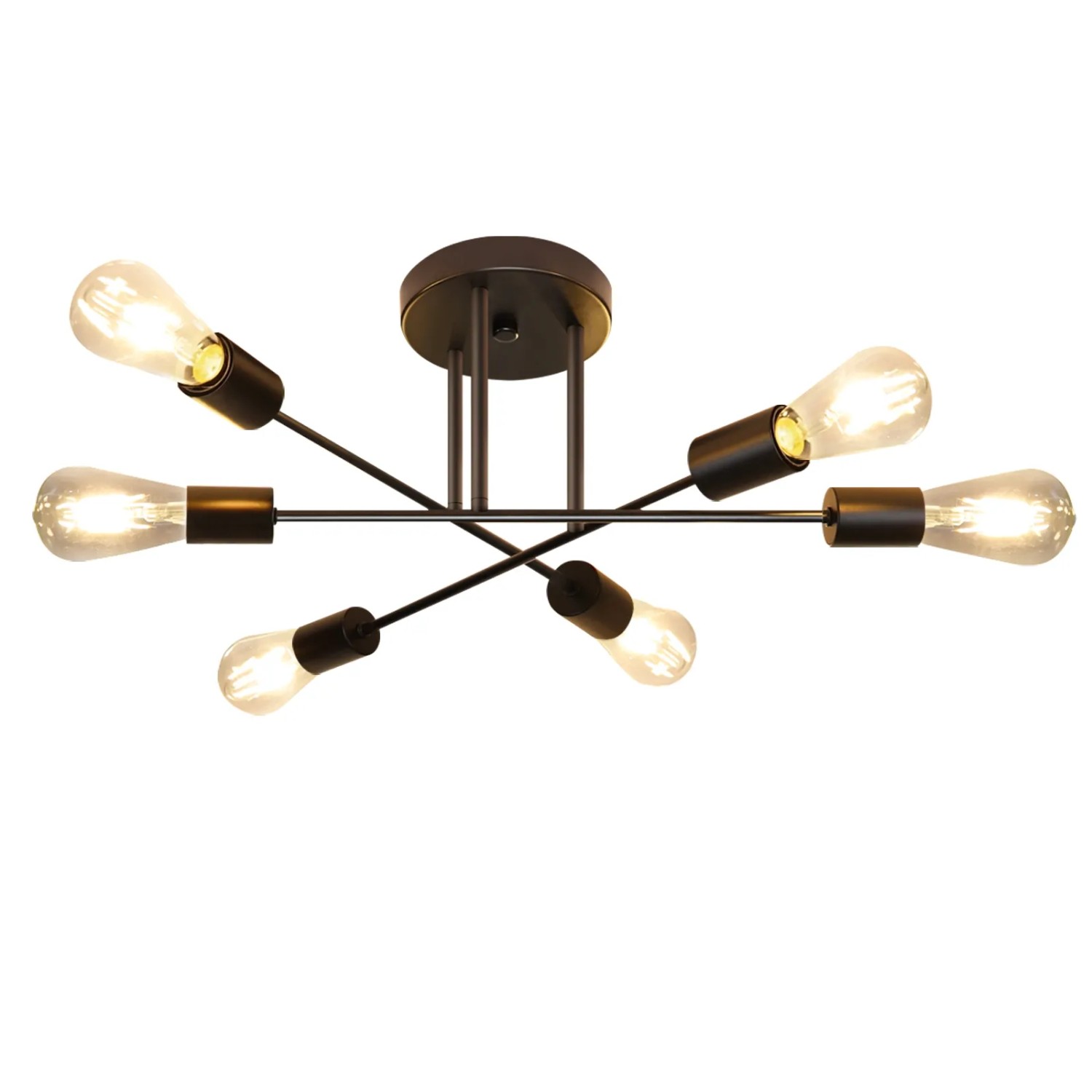 NETTLIFE LED Deckenleuchte aus Metall L45cmSchwarz