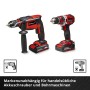 Einhell Werkzeugkoffer Renovierung E-Case: Zwei rote Akku-Bohrmaschinen im Set.