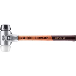 Halder Simplex Schonhammer Ø 40 mm Gummi Superplastik mit Aluminiumgehäuse