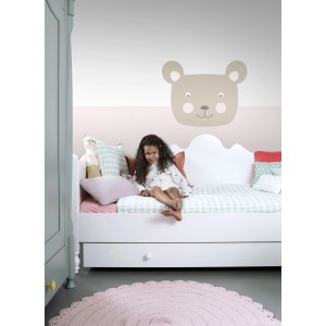 Kinderzimmer mit ESTAhome Wandtattoo Tierkopf beige (70x55cm).