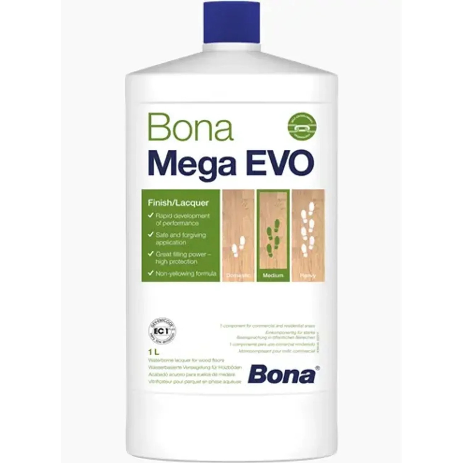 Bona Mega Evo 1k-Wasserlack für Holzböden Seidenmatt