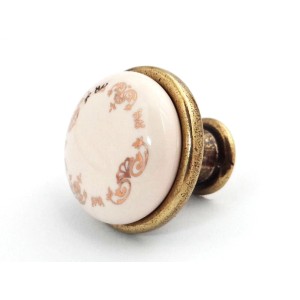 SOTECH Porzellanknopf KARI Ø28 mm Messing Antik Gold