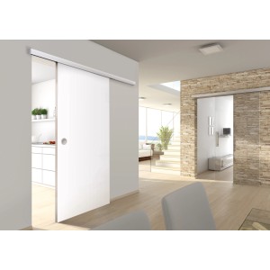 Novadoors Schiebetürsystem Nova 406 Alu EV1 für Holztüren mit Griffmuschel.