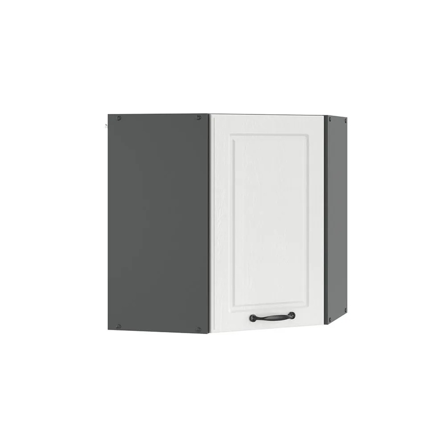 Vicco Eckhängeschrank R-Line Küchen-Eckschrank Weiß Landhaus Anthrazit 57 cm