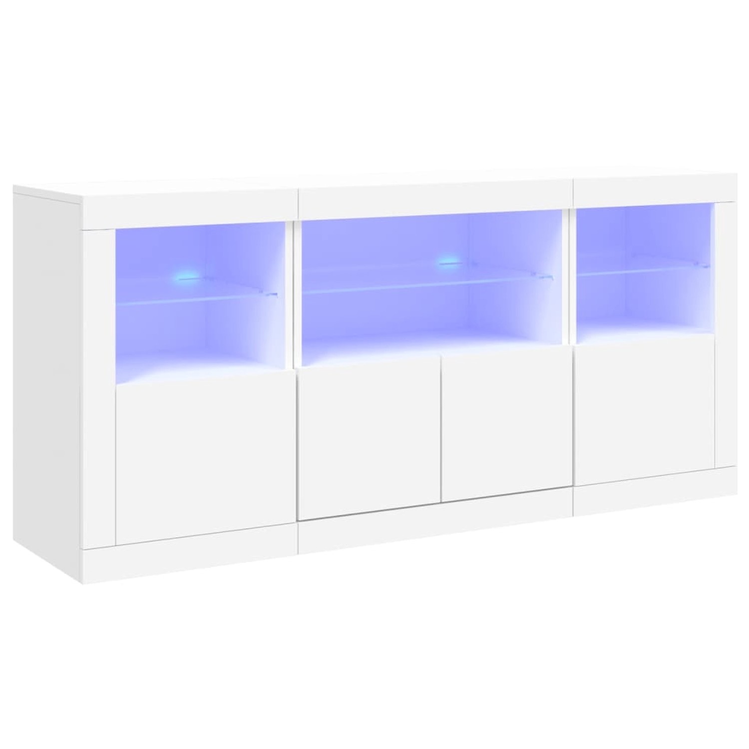 vidaXL Sideboard mit LED-Leuchten Weiß 142,5x37x67 cm 3209065 günstig online kaufen