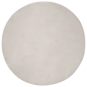 Runder, beiger Kunstfell Hasen Teppich Olite aus weichem Polyester, Ø 200 cm. Ideal für gemütliche Wohnräume.