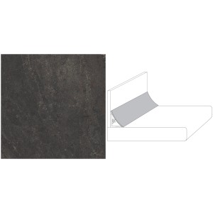 Wandabschlussleiste System Plus, 59 cm, Bronzit Schwarz, für Arbeitsplatten.