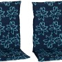 2er-Set Beo Sitzauflagen Hochlehner Bunde, hellblau-dunkelblaue Blumenmuster.