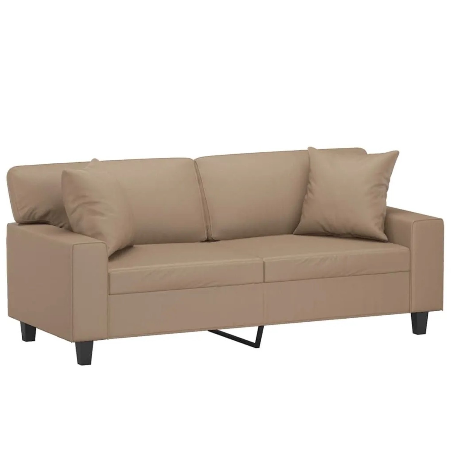 vidaXL 2-Sitzer-Sofa mit Zierkissen Cappuccino-Braun 140 cm Kunstleder 3200870