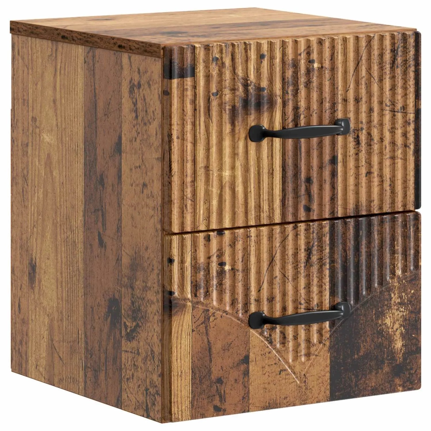 vidaXL Wandmontierter Nachttisch Altholz 34,5 x 33 x 40 cm 898991