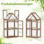 Costway 3-stöckiges Mini Gewächshaus mit Dach Braun 71x41x145cm_6