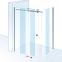 Schulte Master Class Eckdusche mit Gleittür und Seitenwand, 140x90 cm, Echtglas klar, chromoptik.