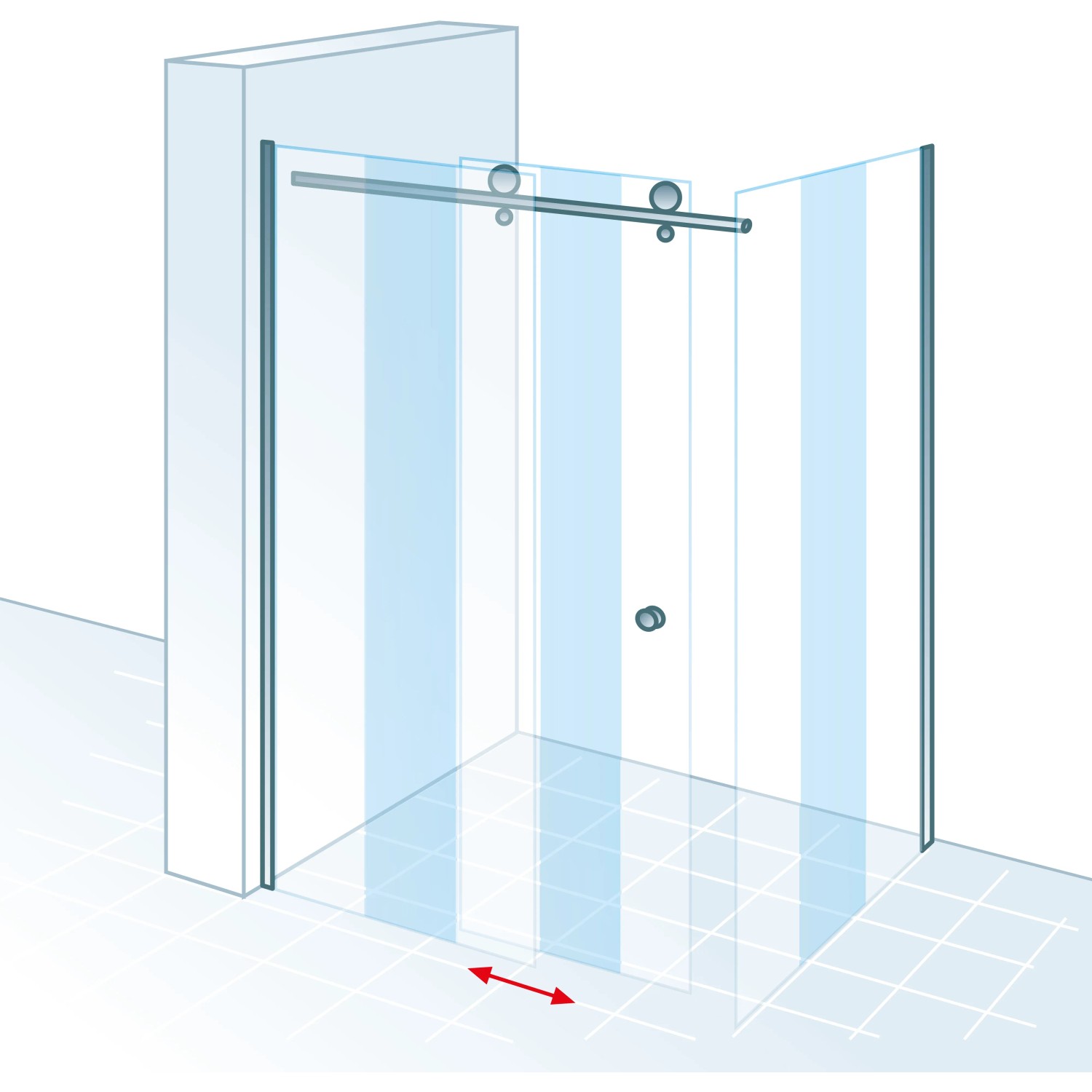 Schulte Master Class Eckdusche mit Gleittür und Seitenwand, 140x90 cm, Echtglas klar, chromoptik.