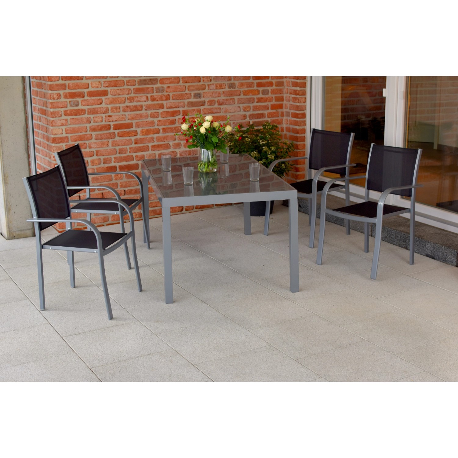 Merxx Ostia Set 5-tlg. Gartentisch 150 x 90 cm günstig online kaufen