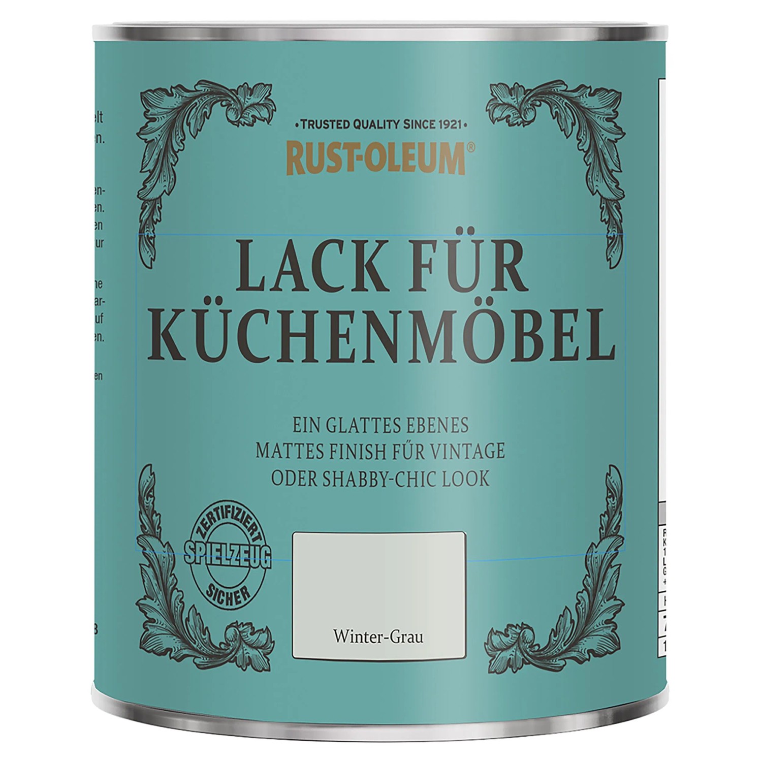 Rust-Oleum Kreidefarbe Küchenmöbellack Winter-Grau matt 750 ml