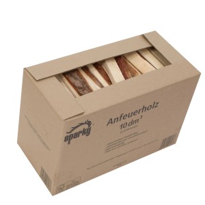 Sparky Anzündholz im Karton, 10 dm³, aus Nadelholz, ideal zum Anfeuern.