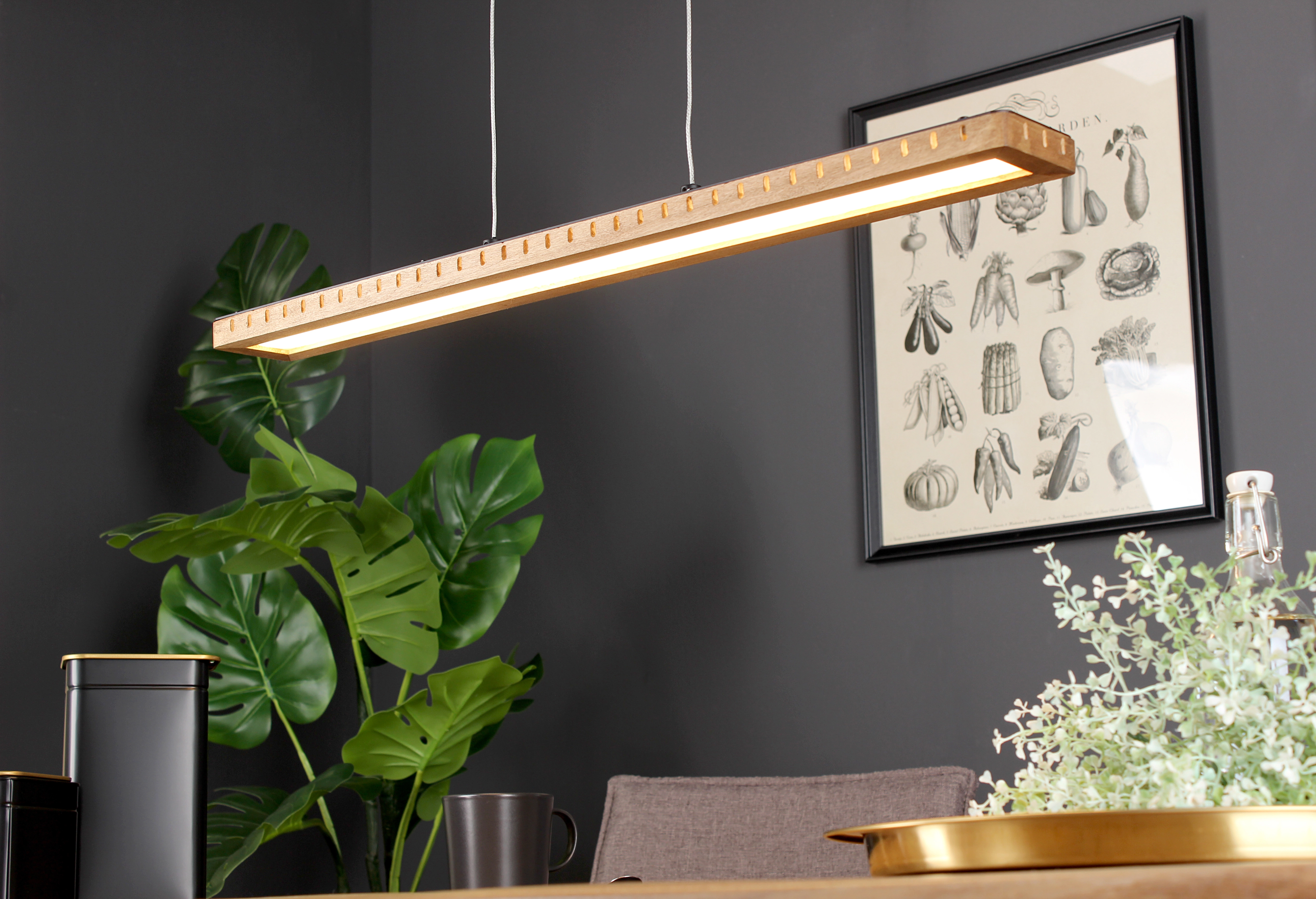Luce Design LED-Pendelleuchte Solaris 120 cm bei 1-flammig kaufen x Schwarz-Holz OBI cm 70