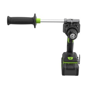 Greenworks Akku-Bohrhammer Pro, schwarz-grün, mit Zusatzhandgriff. Kabellose Bohrmaschine für präzise Arbeiten.