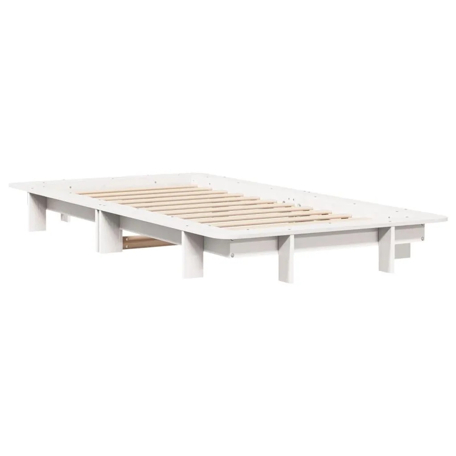 vidaXL Massivholzbett ohne Matratze Weiß 100x200 cm Kiefernholz 850666 günstig online kaufen