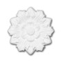 Weiße PROFHOME Deckenrosette aus Polyurethan, 19,8 cm Durchmesser, Zierelement für Paneele.