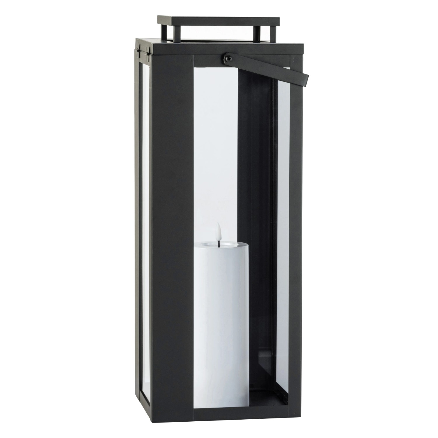 FlowerPower Outdoor Laterne Lucido 48,5 x 18 x 18 cm Schwarz kaufen bei OBI
