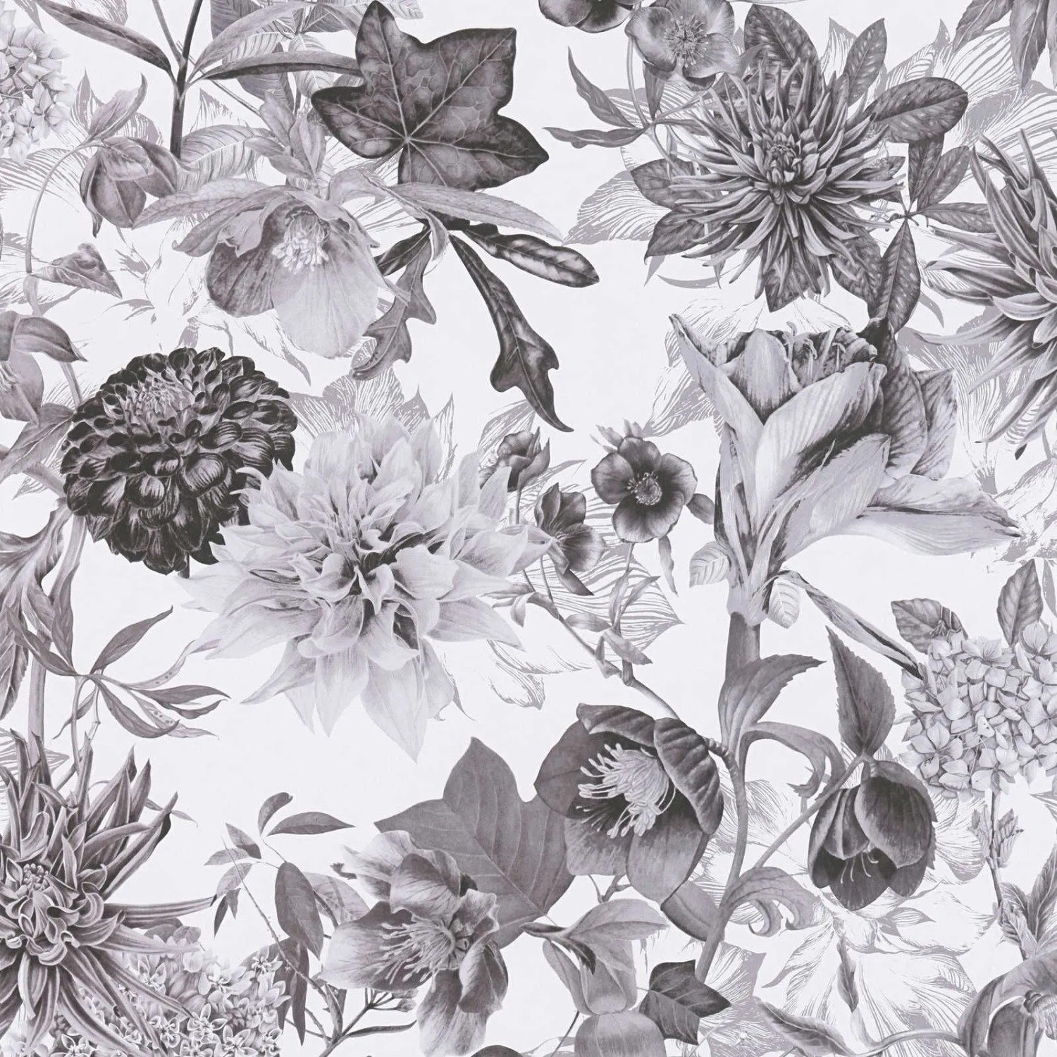 Tadessi Tapete Floral M1-No.774 Vliestapete in Grau
