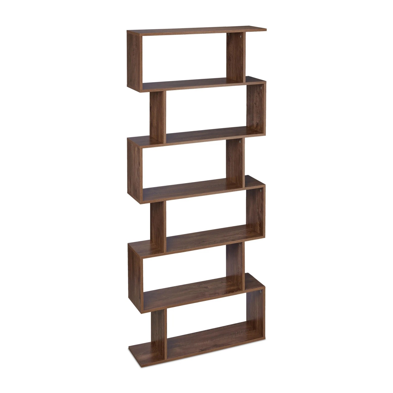 Relaxdays Bücherregal Spanplatte Braun Melaminbeschichtet Freistehend mit Wandbefestigung 190,5 cm x 80 cm x 23 cm 22,3 kg
