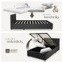 Tectake Polsterbett Sedona In Samtoptik Mit Steppmuster Indirekte Led Beleuchtung An Den Seiten 120 x 200 cm 215 x 129 x 83 cm Samtoptik Schwarz_7