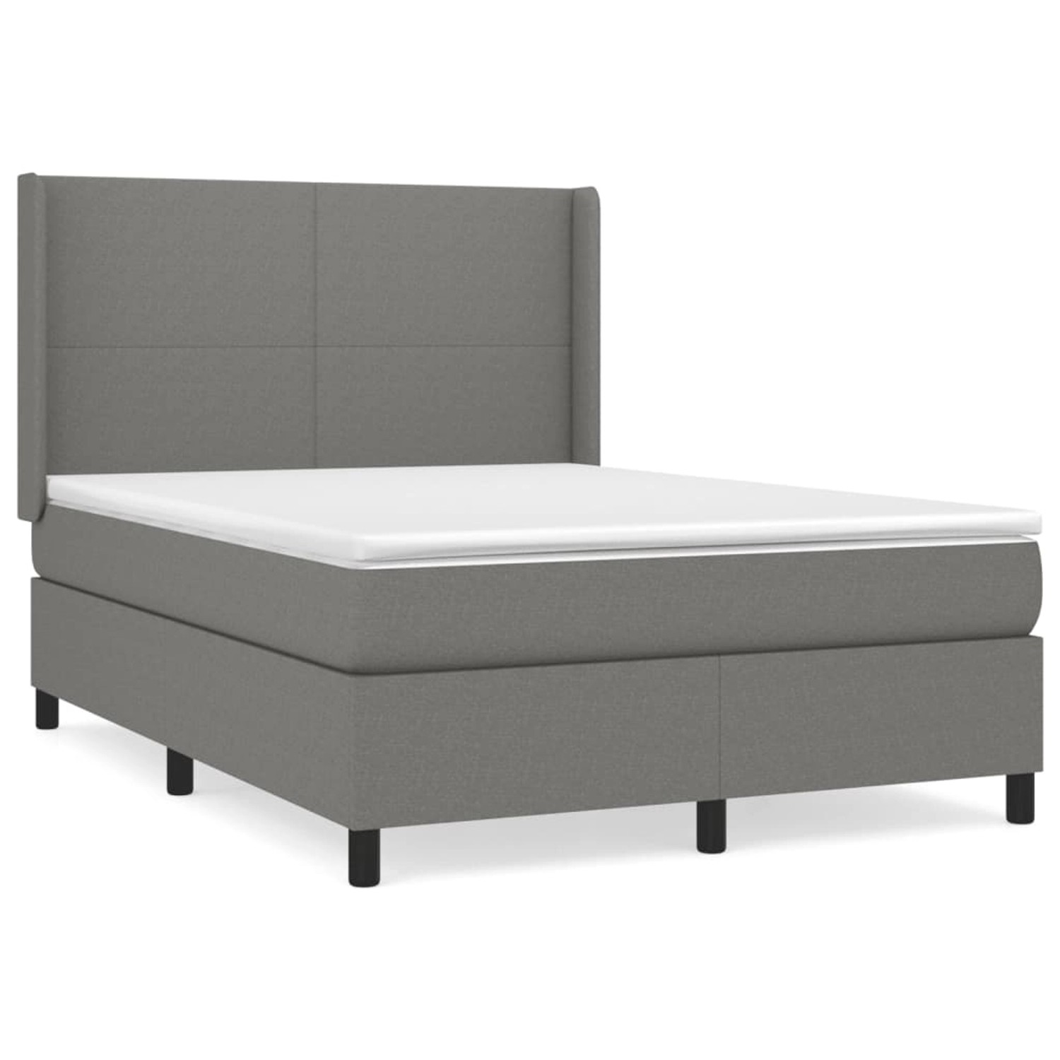 vidaXL Boxspringbett mit Matratze Dunkelgrau 140x190 cm Stoff 3131266 günstig online kaufen