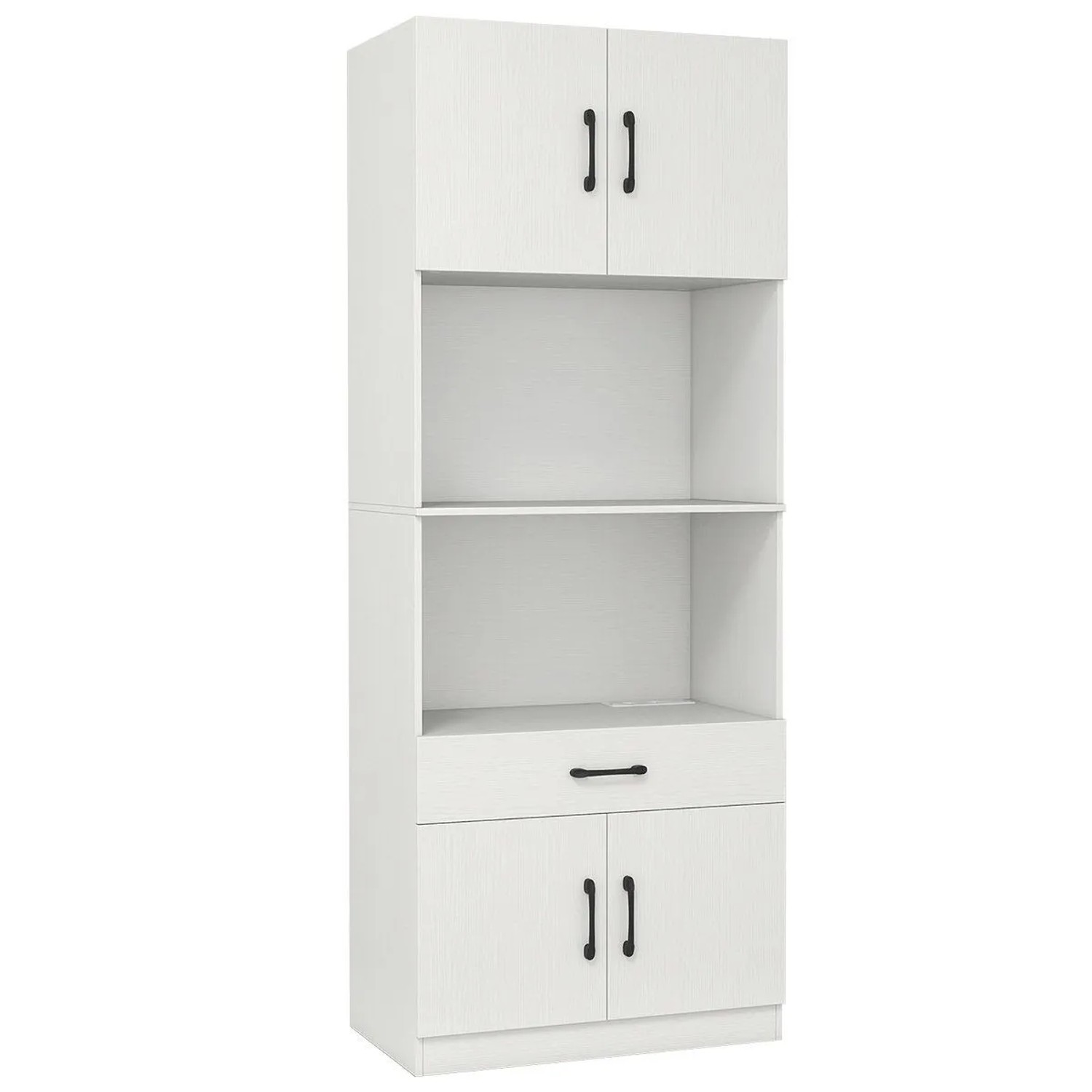Costway Küchenschrank Buffetschrank mit Ladestation Weiß 168 cm