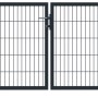 Anthrazitfarbenes T&J Doppeltor Basic, 3000x1200 mm, mit Pfosten und Beschlägen für Gartenzäune.