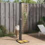 Schwarze vidaXL Gartendusche aus Rattan und Akazienholz, 224cm hoch.