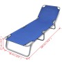 Blaue vidaXL Klapp-Sonnenliege aus pulverbeschichtetem Stahl, ideal für Garten und Balkon.