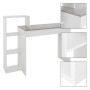 ML-Design Schreibtisch mit Regal, Beton-Optik, 110x72x40cm, Holz, weiß. Moderner Arbeitsplatz mit Stauraum.