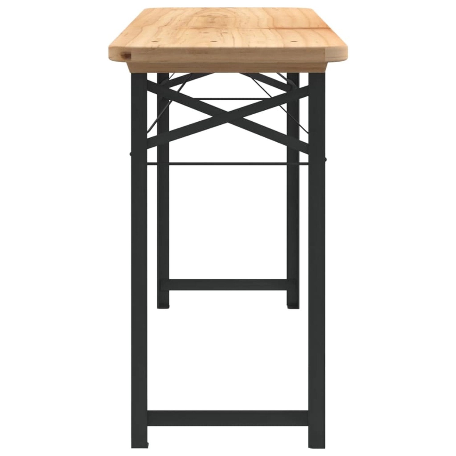 vidaXL Biertisch-Set, 3-teilig, klappbar, Tannenholz massiv. Gartenmöbel für Camping und Grill.