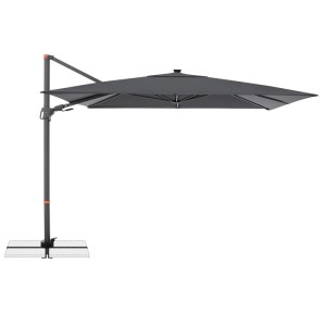 Rechteckiger Doppler Ampelschirm Anthrazit mit Dreh- & Neigungsfunktion. Perfekt für Garten, Balkon & Terrasse. UV 60 Schutz.
