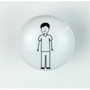 Wenko Wandhaken Arles mit Mann Motiv, Keramik Handtuchhalter in Weiß.