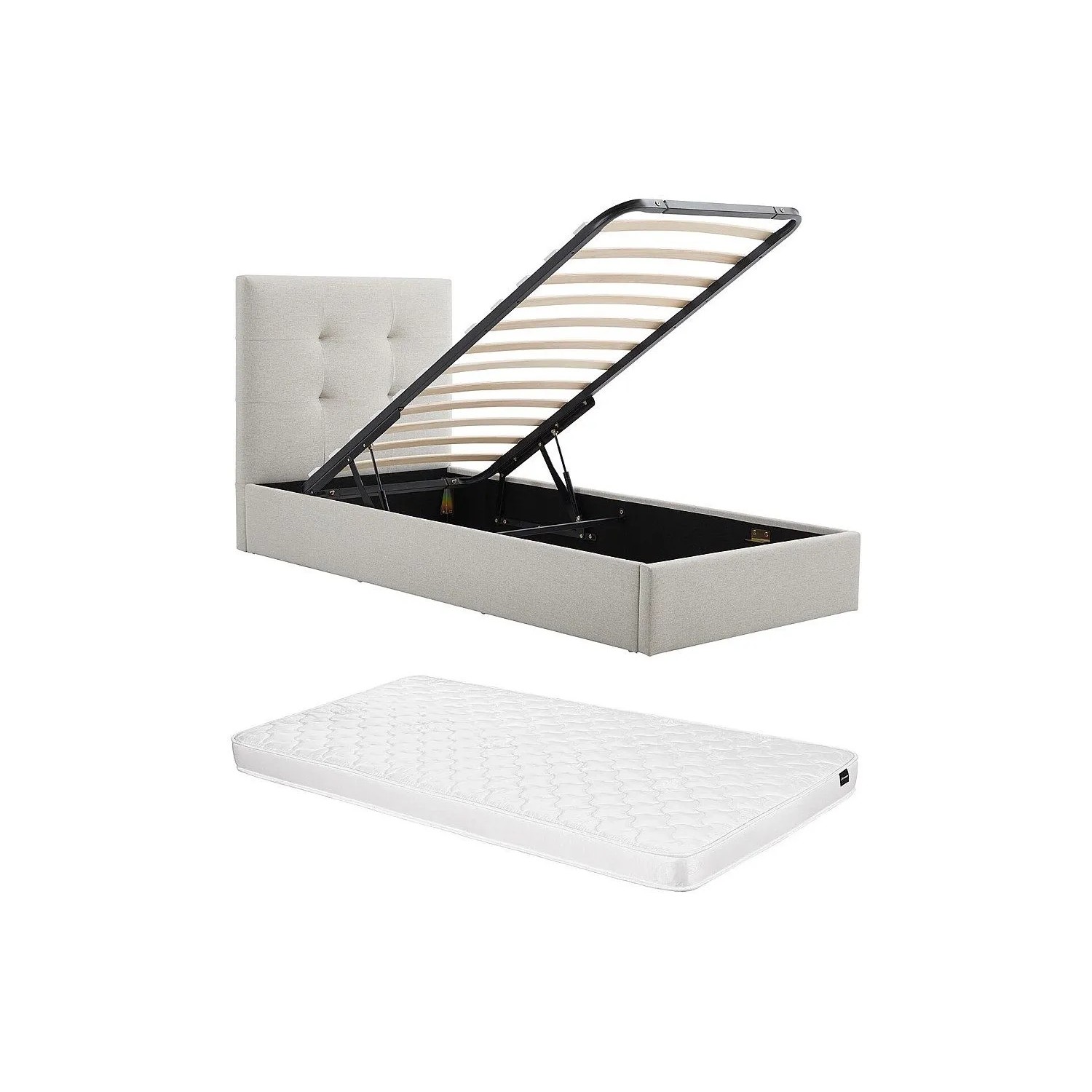 Vente-unique Bett Mit Bettkasten Calinida Beige 98 cm