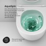 AM.PM Wand-WC mit FlashClean Spülung in Aktion: Wirbelnde Wasserstrahlen für optimale Hygiene.