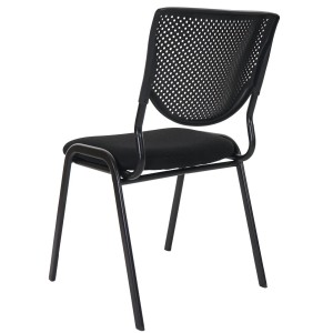 PROREGAL Besucherstuhl 2er-Set, schwarzer Textilsitz, stapelbar, schwarze Füße.