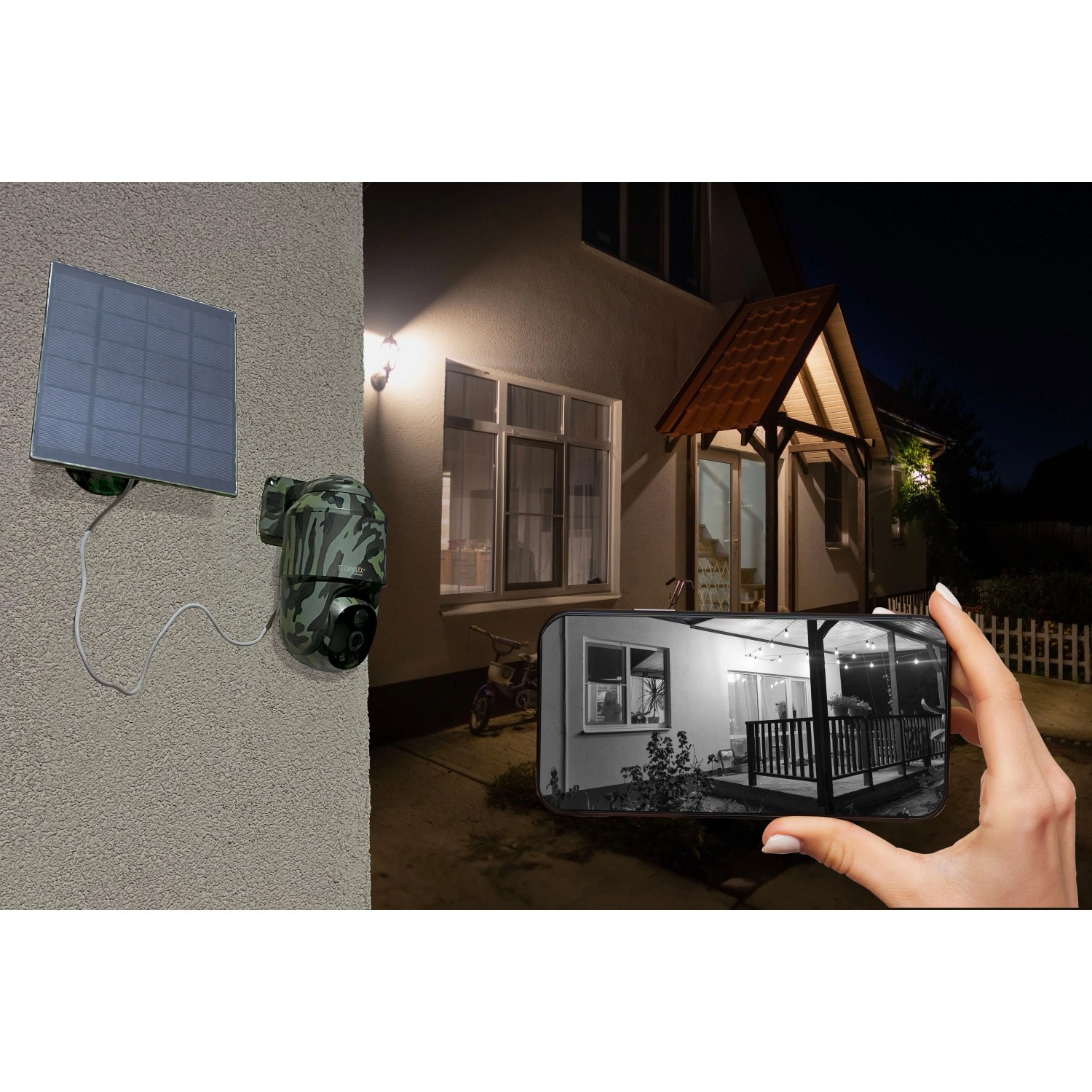 Technaxx 4G Überwachungskamera Dome TX-290 mit Solarmodul zur autarken Videoüberwachung.