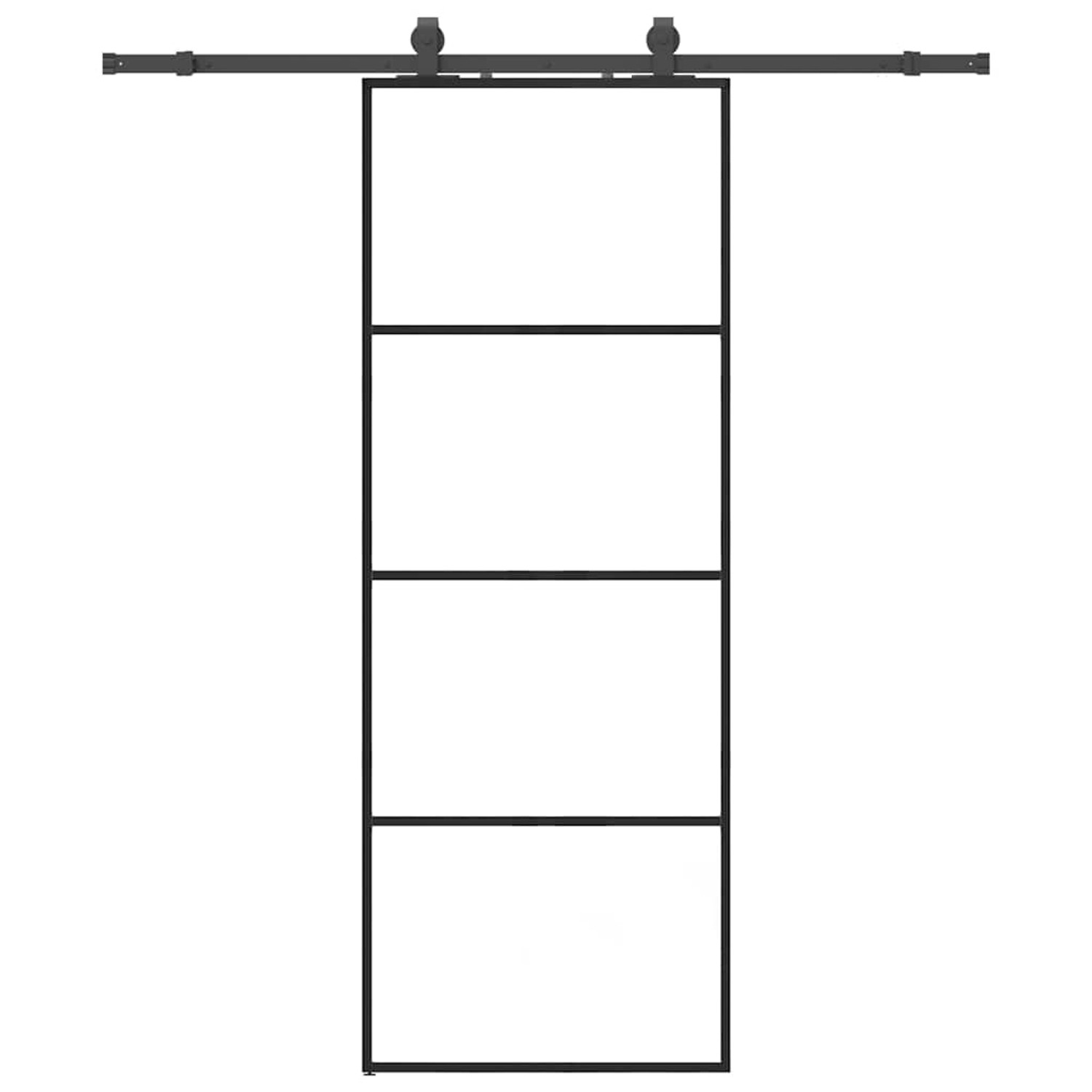 vidaXL Schiebetür mit Beschlag Schwarz 76x205 cm ESG-Glas 3375796 günstig online kaufen