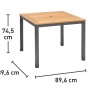 Quadratischer Gartentisch Bonlee aus FSC®-Holz, braun, 89,6x89,6 cm, mit Sonnenschirmloch.