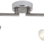 Brilliant LED-Spotrohr Wesley, 4-flammig, aus Eisen und Chrom. Deckenleuchte mit vier schwenkbaren Spots.