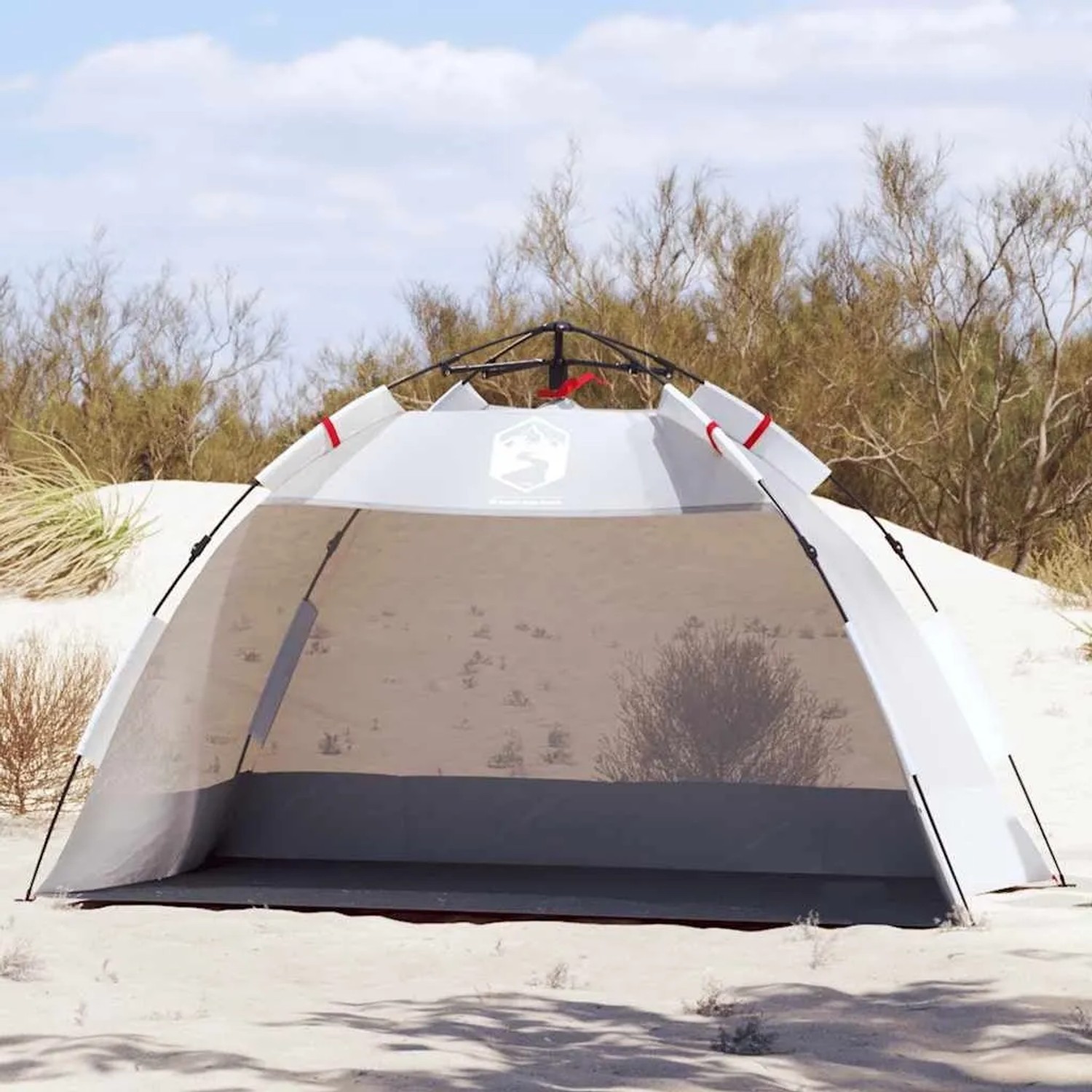 vidaXL Strandzelt 2 Personen Grau Quick Release Wasserdicht 4005295_2