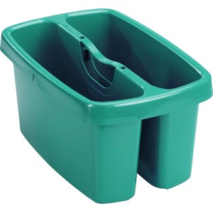 Leifheit Combi Box: Grüner Putzeimer mit zwei Kammern für Reinigungsgeräte und Zubehör.