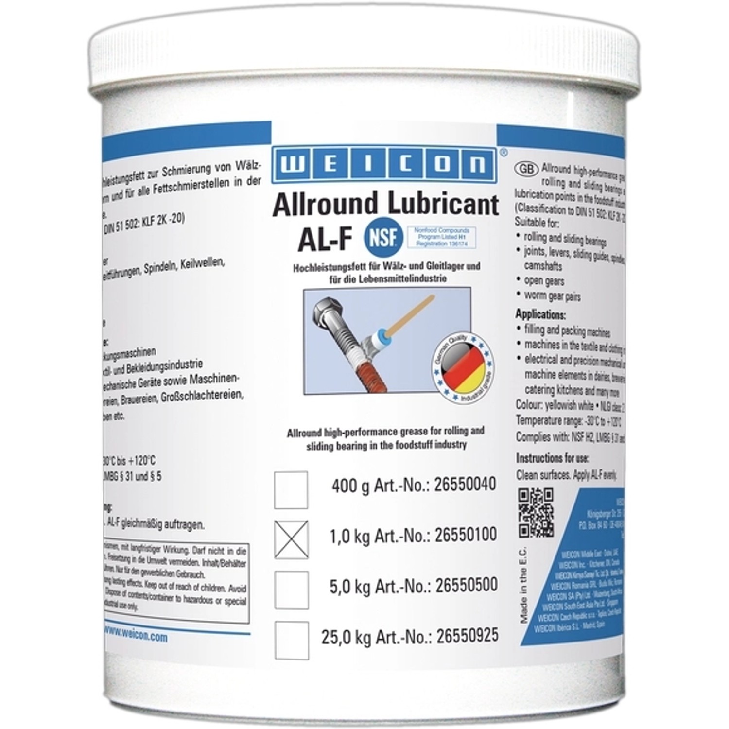 WEICON Allround-Lubricant 1 kg AL-F 1000, Hochleistungsfett