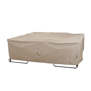 Beige Schutzhülle für ein großes Lounge-Set von Siena Garden, 255x255x70 cm.